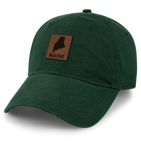 Maine Leather Patch Dad Hat Hot on Sale