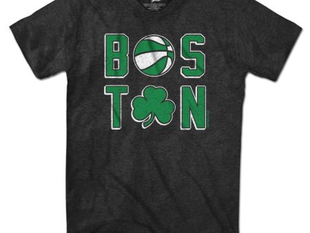 Boston Basketball Stacked T-Shirt Cheap