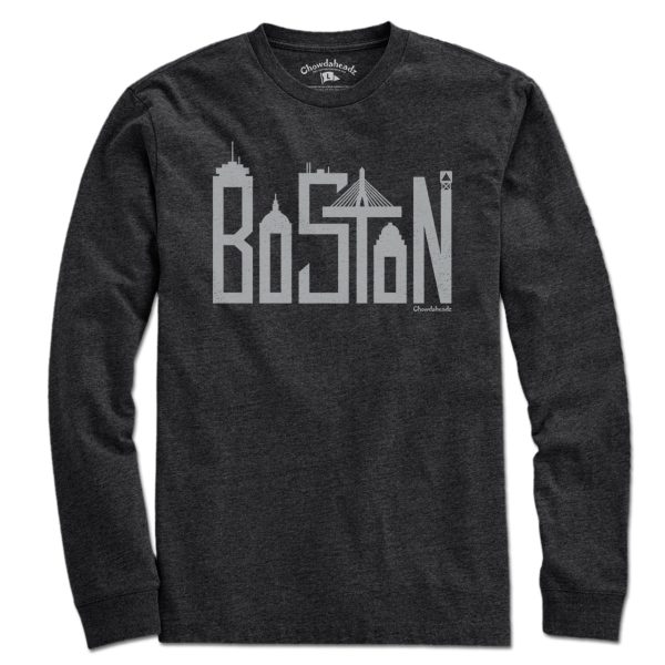 Boston Skyline Letters T-shirt Online Hot Sale