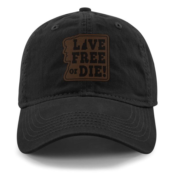 Live Free or Die Leather Patch Dad Hat For Cheap