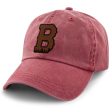 Boston B Skyline Leather Patch Washed Dad Hat Discount