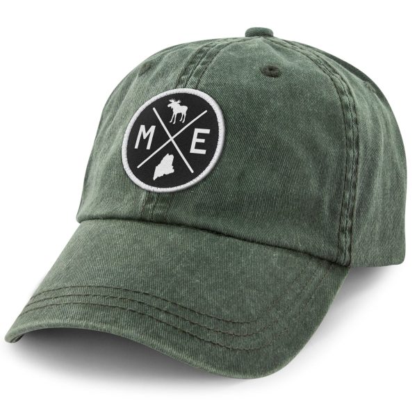 Maine Circle Emblem Washed Dad Hat For Sale