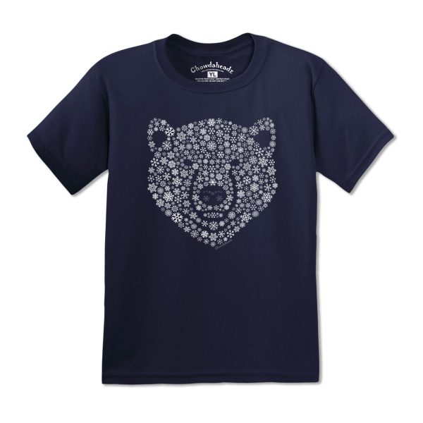 Snowflake Polar Bear Face Youth T-Shirt Supply