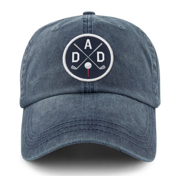 Golf DAD Patch Washed Dad Hat For Sale