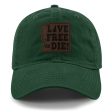 Live Free or Die Leather Patch Dad Hat For Cheap