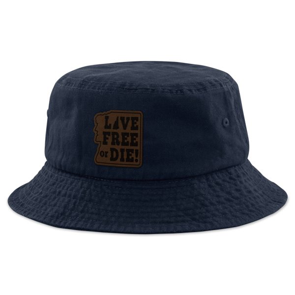 Live Free or Die Leather Patch Bucket Hat Online