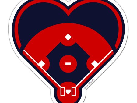 Baseball Diamond Heart Sticker Cheap