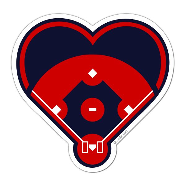 Baseball Diamond Heart Sticker Cheap