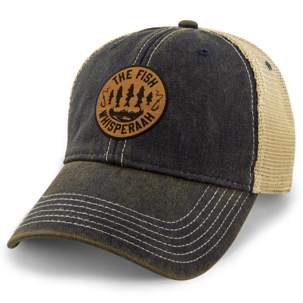 Fish Whisperaah  Wood Grain  Patch Dirty Water Trucker on Sale