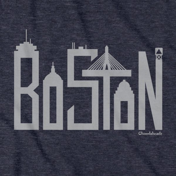 Boston Skyline Letters T-shirt Online Hot Sale