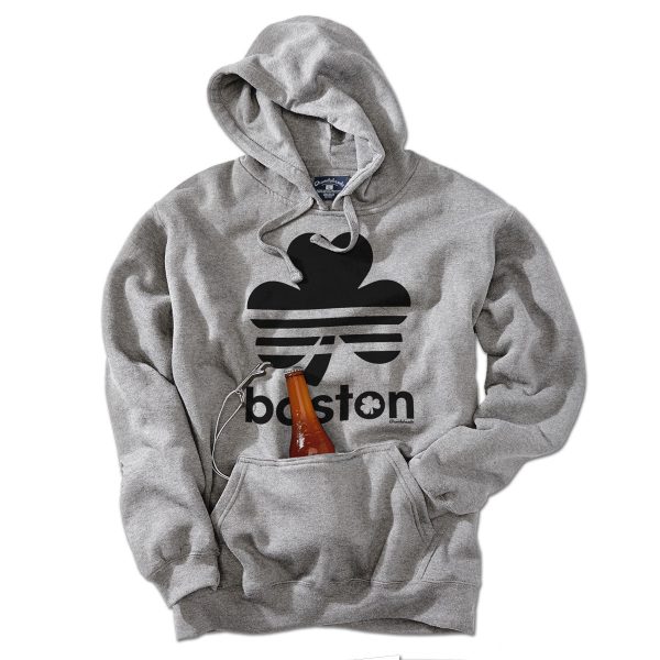 Boston Shamrock Blackout Tailgater Hoodie For Cheap