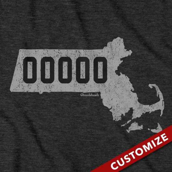 Custom Massachusetts Zip Code T-Shirt Hot on Sale