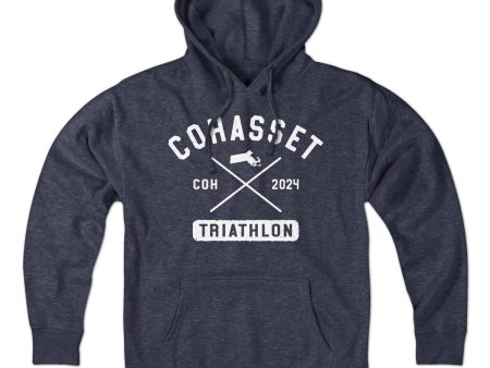 Cohasset Triathlon Arch Cross White Hoodie Sale