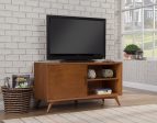 50  Mahogany Solid Wood Enclosed and Open Storage TV Stand Discount