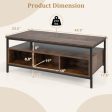 3-Tier Industrial Style Coffee Table with Storage and Heavy-duty Metal Frame-Coffee Sale