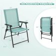 2 Set of Patio Dining Chair with Armrests and Metal Frame-Light Green Discount