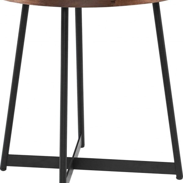 21.66  X 21.66  X 22.05  Round Side Table In American Walnut And Black Online Sale