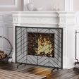 38 x 31 Inch Single Panel Fireplace Screen-Black Online Hot Sale