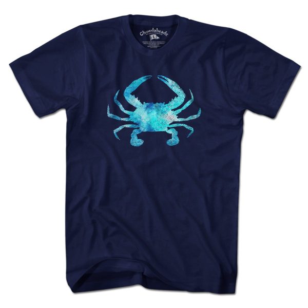 Blue Crab Watercolor T-Shirt on Sale