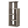 47  Dark Taupe Wood Etagere Bookcase For Cheap