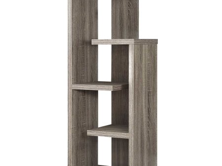 47  Dark Taupe Wood Etagere Bookcase For Cheap