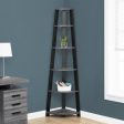 71  Gray and White Wood Corner Bookcase Hot on Sale