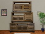 51  Brown Solid Wood Cabinet Enclosed Storage Distressed TV Stand Cheap