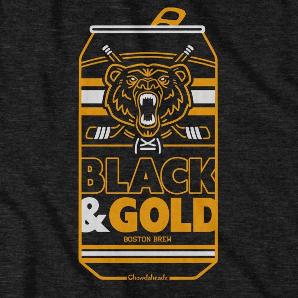 Black & Gold Boston Brew Can T-Shirt Online now