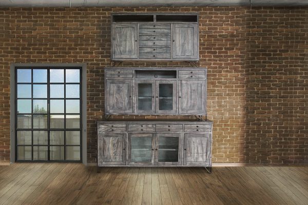 80  Gray Mango Solid Wood Enclosed Storage Distressed TV Stand Online now