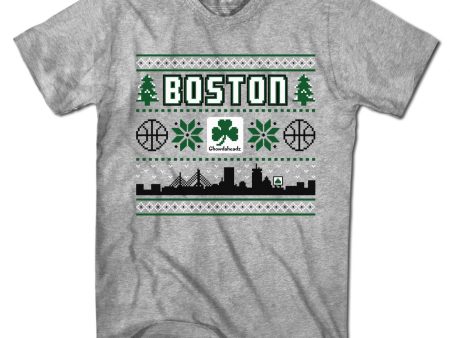 Boston Shamrock Ugly Sweater T-Shirt For Cheap