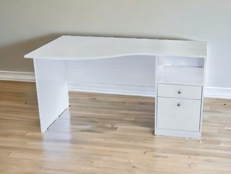 55  White Computer Desk With Two Drawers For Discount