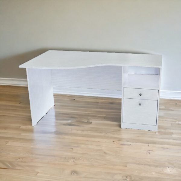 55  White Computer Desk With Two Drawers For Discount