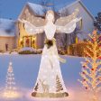 5 Feet Pre-lit 3D Glittered Christmas Angel with 100 Warm White Lights Sale