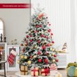 4.5 6 7 FT Artificial Pre-Lit Christmas Tree Hinged Xmas Tree with Warm White LED lights-6 ft Hot on Sale