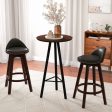 2 Pieces Cushioned Swivel Bar Stool Set with Low Back-Black Online Sale