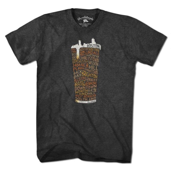 Boston Neighborhood Pint Glass T-Shirt Online now