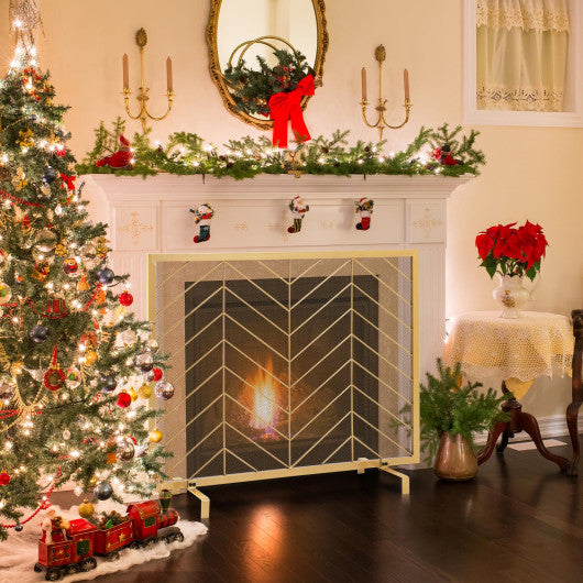 38 x 31 Inch Single Panel Fireplace Screen-Golden Cheap