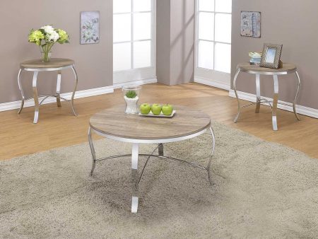 19  Gray And Brown Wood And Stainless Steel Round End Tables Online