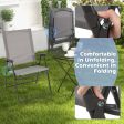 2 Pieces Patio Folding Chairs with Armrests for Deck Garden Yard-Gray Sale