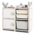 31 Inch Toy Chest and Bookshelf for Toddlers with Enclosed Cabinets and Pull-out Drawers Online now