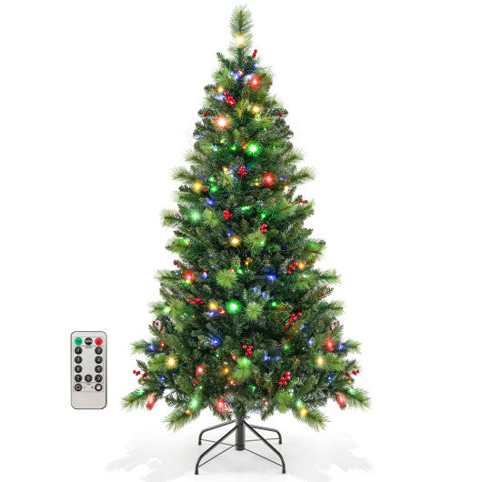 6 7 8 Feet Pre-Lit Artificial Christmas Tree with 300 400 500 LED Lights-6 ft Online now