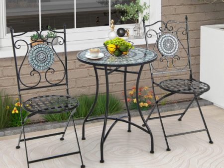 3 Pieces Mosaic Pattern Metal Dining Set Online Hot Sale