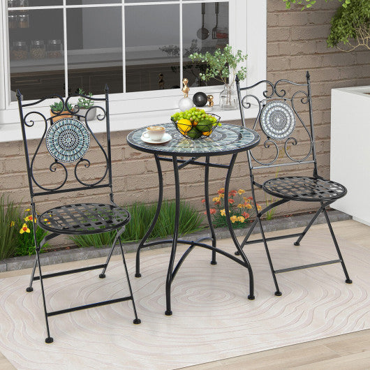 3 Pieces Mosaic Pattern Metal Dining Set Online Hot Sale