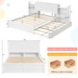 Twin Full Kids Wooden Platform Bed with Trundle Storage Headboard-Full Size Online