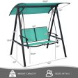 2 Person Patio Swing with Weather Resistant Glider and Adjustable Canopy-Green Online Sale