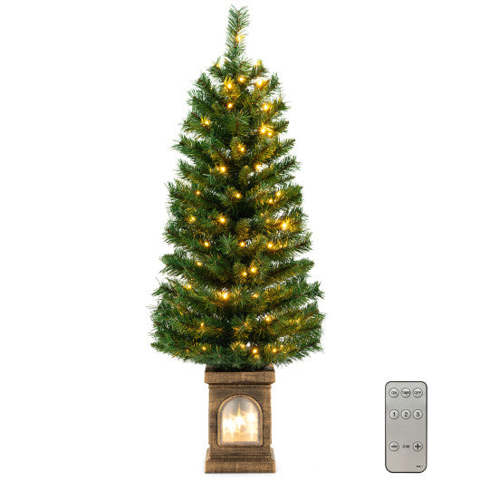 4 Feet Pre-Lit Potted Christmas Tree Cheap