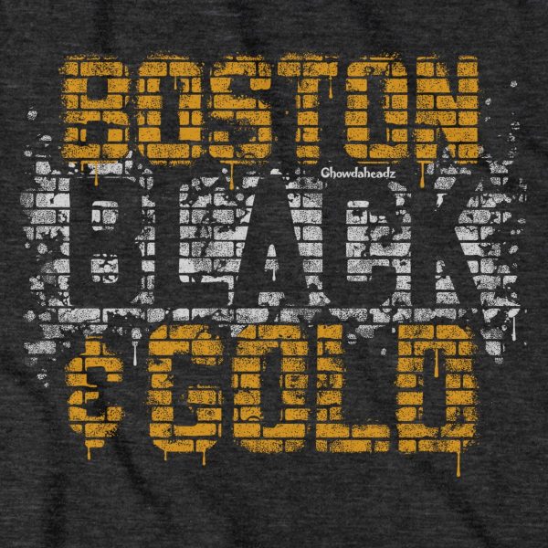 Boston Black & Gold Graffiti T-Shirt Fashion