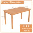 49 Inch Rectangle Patio Teak Wood Dining Table with Slatted Tabletop Up to 6 on Sale