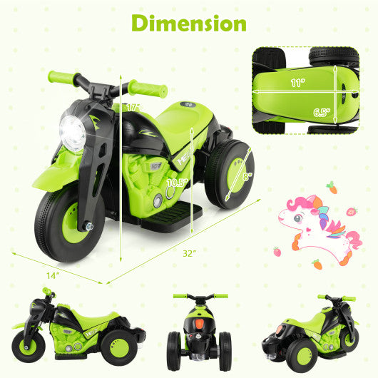 6V Kids Electric Ride on Motorcycle with Bubble Maker and Music-Green Online now