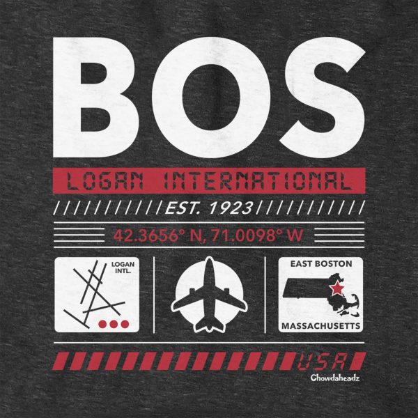 BOS Airport Code Hoodie Discount